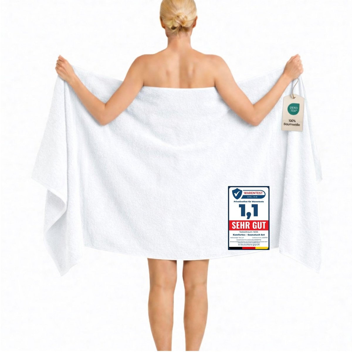 SnelShoppen - XXL Badhanddoek 100 x 200 cm, 100% Katoen, Zacht, Absorberend, Ideaal voor Thuis, Zwembad, Camping en Strand