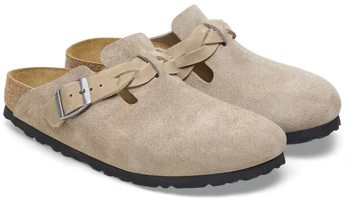 Birkenstock Slipper Boston Braided 1026694 Smal Taupe