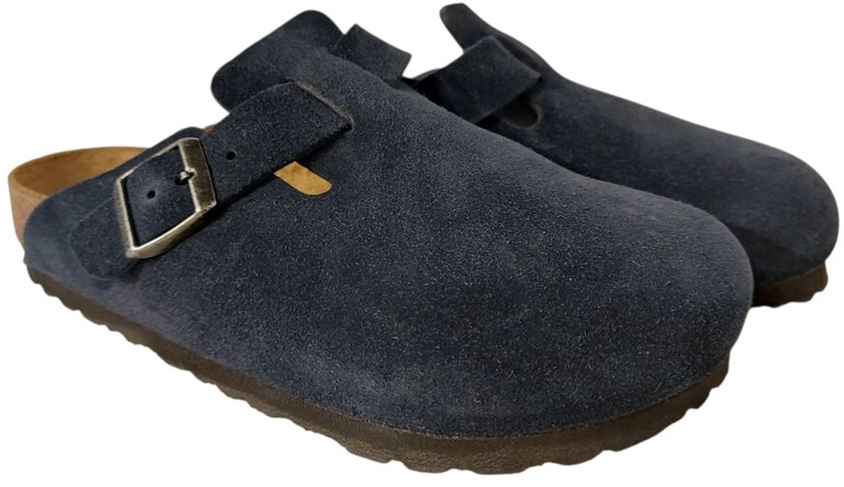 Birkenstock Muil Boston 1030816 New Suede Breed Blauw