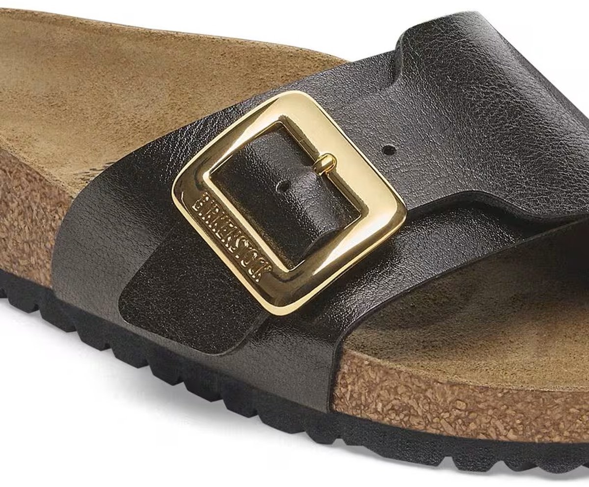 Birkenstock Slippers Catalina Cushion Buckle 1029481 Graceful Licorice Smal Zwart