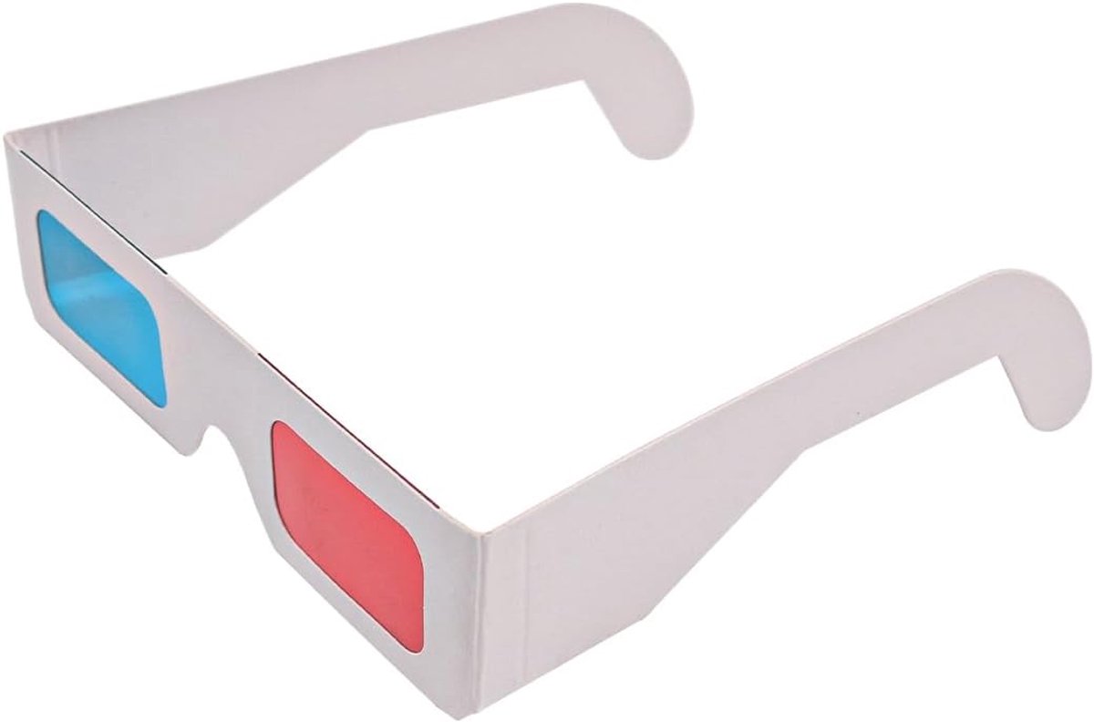 SnelShoppen - 10 Stuks 3D Papieren Zonnebrillen voor Films - Anaglyph 3D Brillen met Rode en Blauwe Lenzen - Lichtgewicht en Vouwbaar voor Thuisbiosco