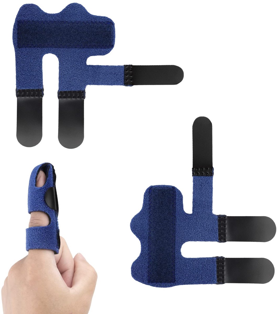 SnelShoppen - 2 Stuks Vinger Splints, Trigger Finger Spalken voor Bescherming van Gebroken Vingers, Pijnverlichting, Blauw, Maat 11.5x12.5x8cm