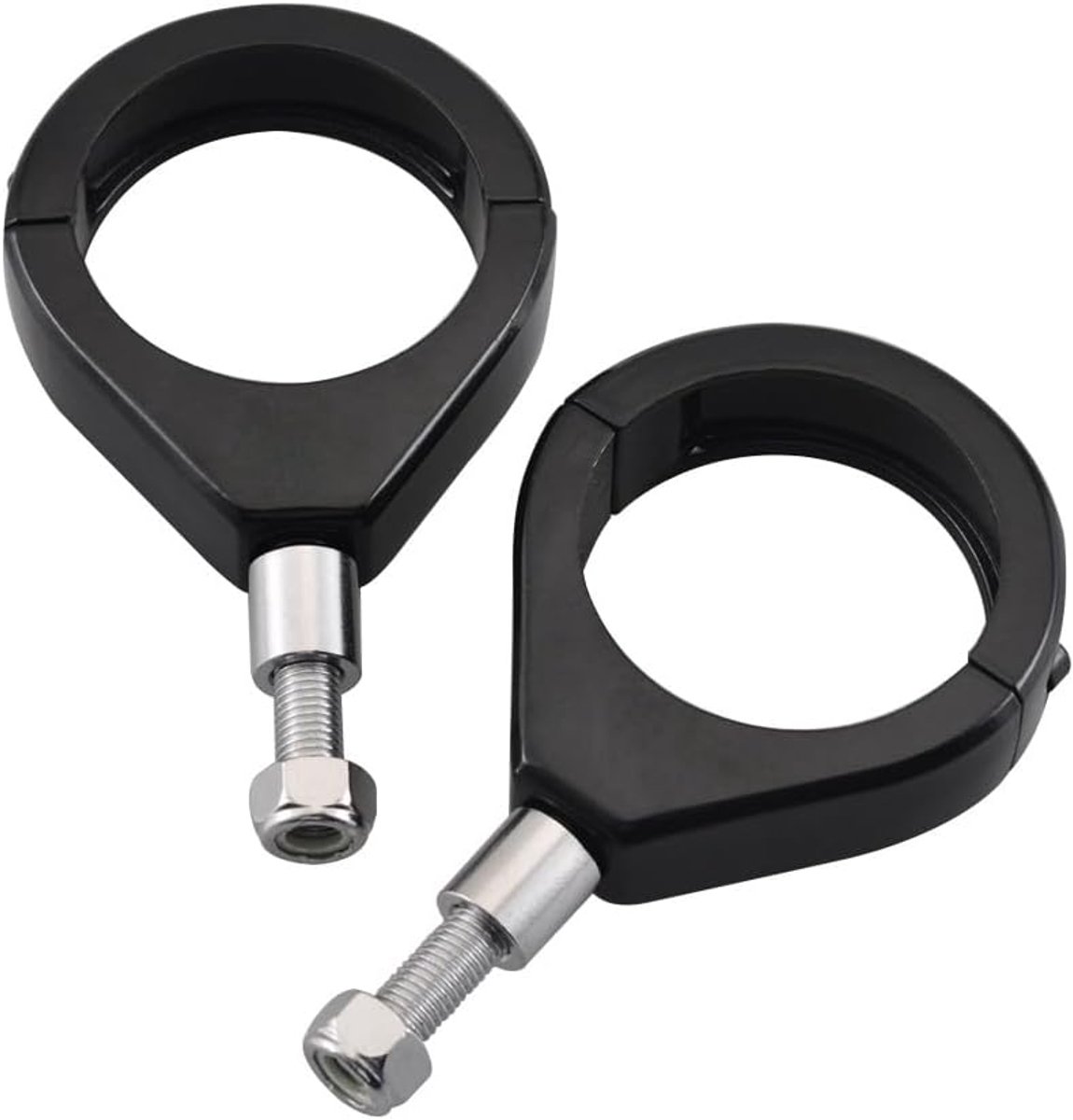 SnelShoppen - 39mm Motorfiets Fork Indicator Beugels, Aluminium Turn Signal Montage Beugels, Zwart, Verstelbaar, 1pc