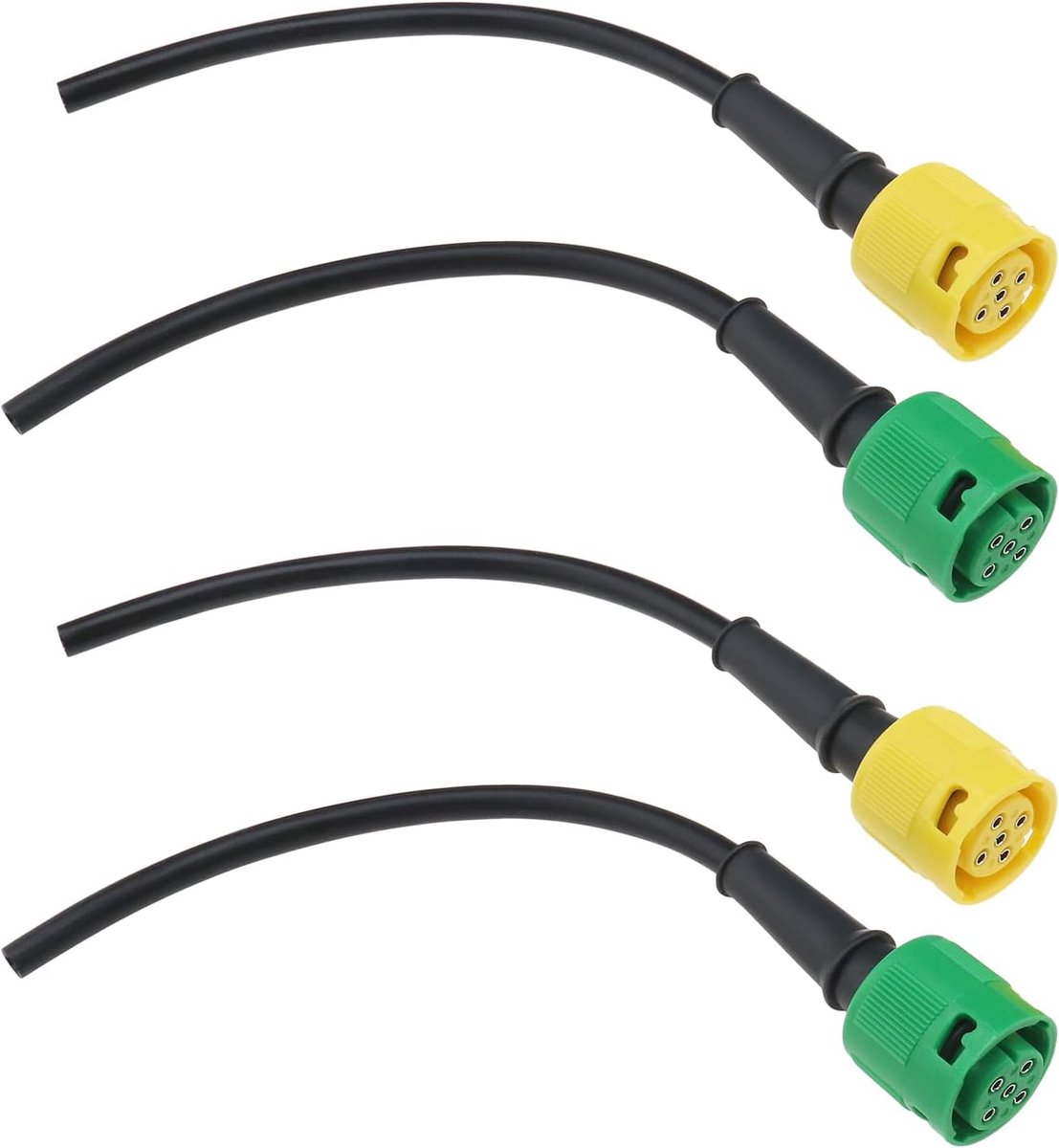SnelShoppen - 4-delige 5-pins stekker kabelset, aanhangwagen, achterlicht, kabelaccessoires voor aanhangwagen, boot, caravan, vrachtwagen, 12V-24V