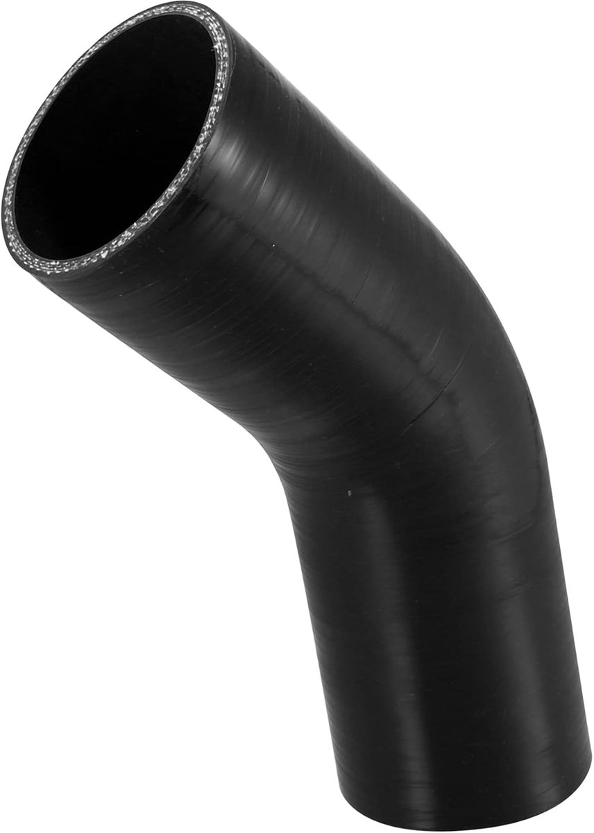 SnelShoppen - 70mm 2.75 inch ID 45 Graden Siliconen Auto Reducer Slang Koppeling Buis Zwart voor Auto's, Motoren en Technische Toepassingen