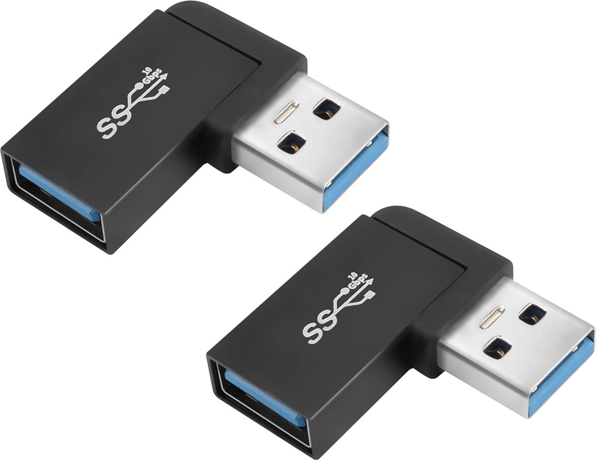 QIANRENON USB 3.1 90° Angle Adapter 10Gbps USB 3.1 Plug to Left Angle L-Shape USB A3.1 Data Transfer Converter - ShopVlot