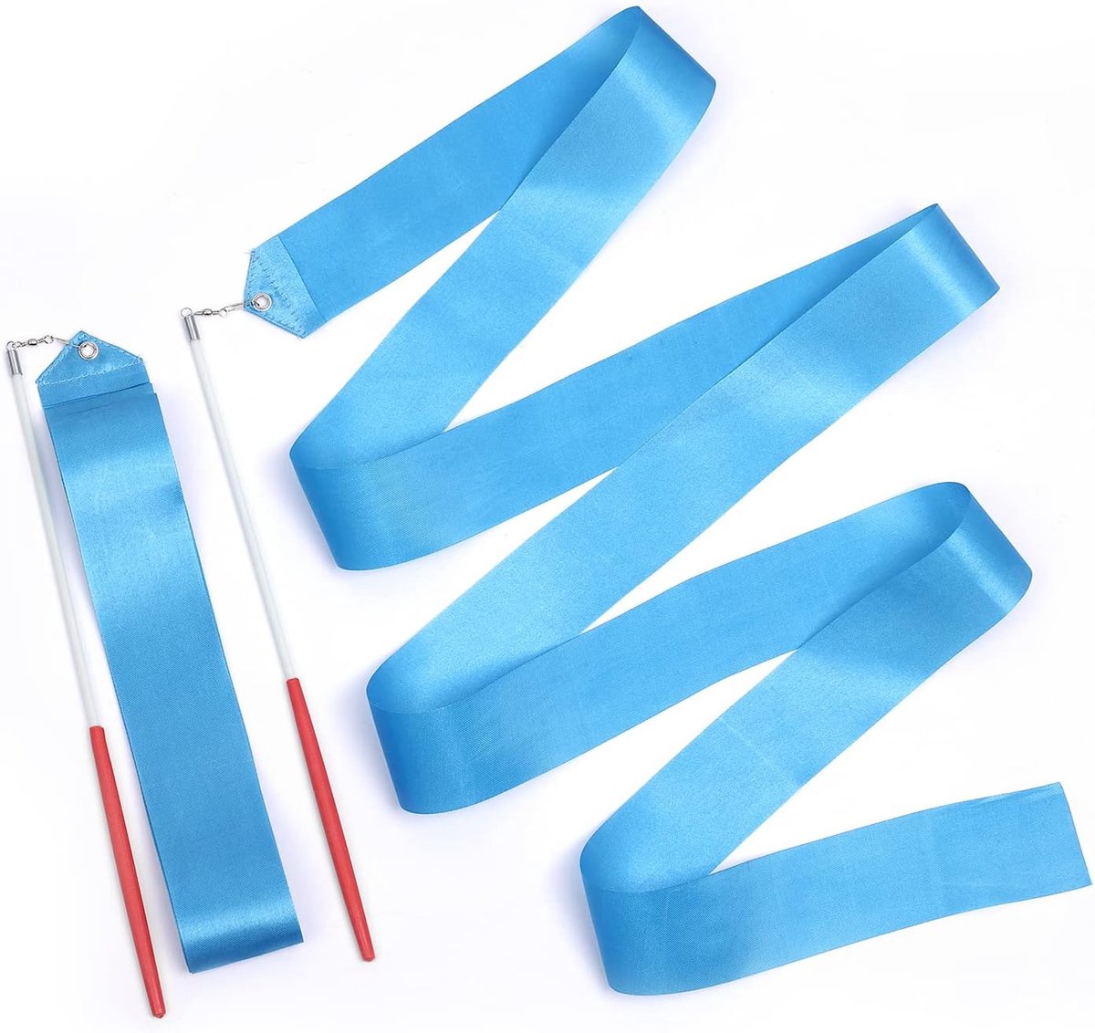 SnelShoppen - 2 Stuks Dans Ribbons 2m Lang met Dansstok voor Kinderen, Gymnastiek Ribbons voor Artistiek Dansen en Training Feest