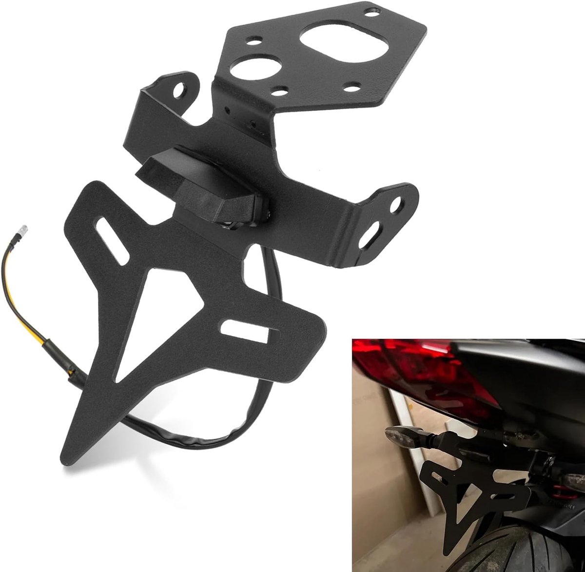 Kentekenhouder voor Triumph Street Triple 765R 765RS 2020-2022 - Zwart - Hoogwaardige carbon staal - ShopVlot