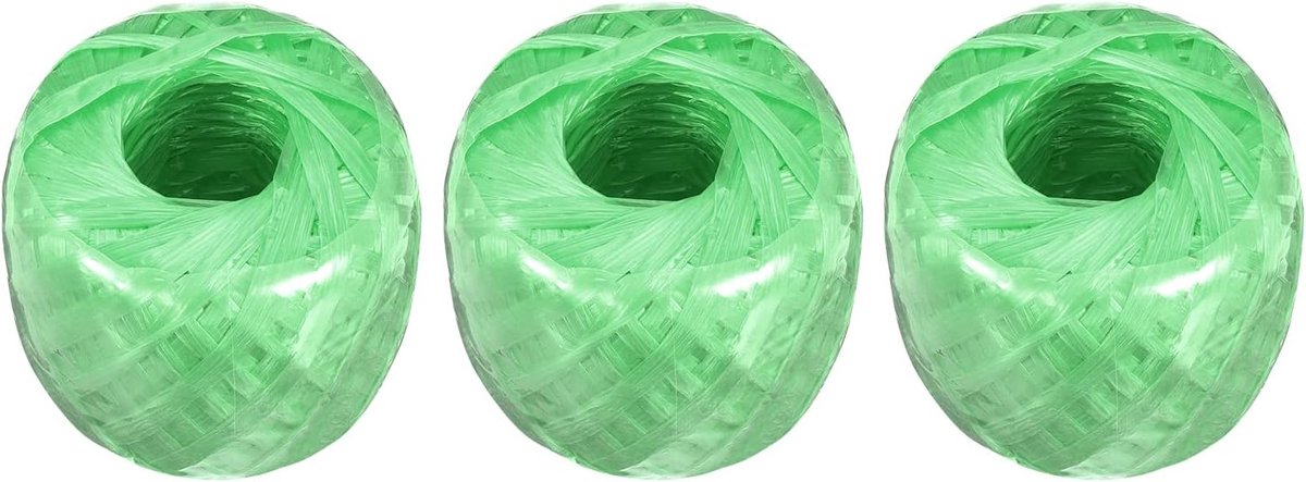 SnelShoppen - Polyester Nylon Touw 100m - 3 Rollen Groen - Ideaal voor Huishoudelijk Bundelen, DIY Projecten, Tuin, Camping en Feesten