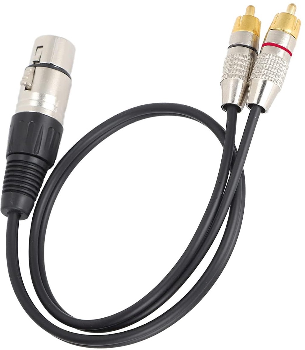 XLR Female naar 2 RCA Male Audio Kabel - 3 meter - Flexibele PVC omhulsel - Ideaal voor thuisbioscoop - ShopVlot
