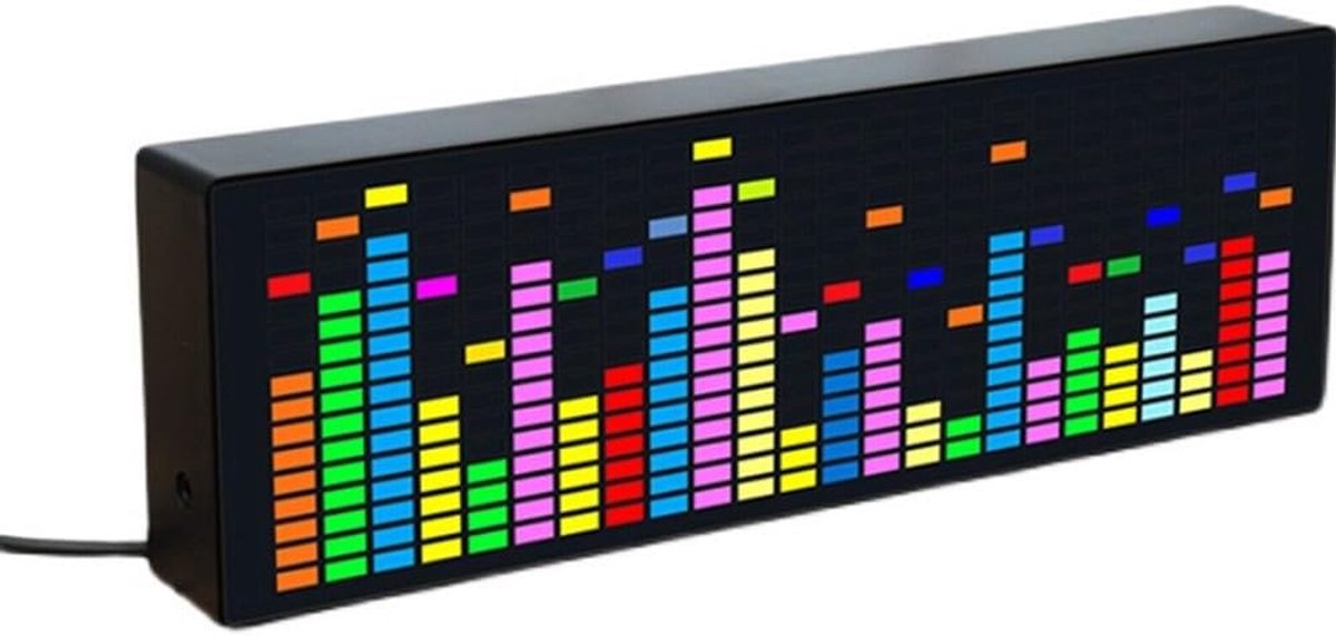 SnelShoppen - Music Spectrum Indicator VU Meter RGB Audio Level Display met Voice Control en Draadbediening - LED Muziek Spectrum Analyzer voor PC en