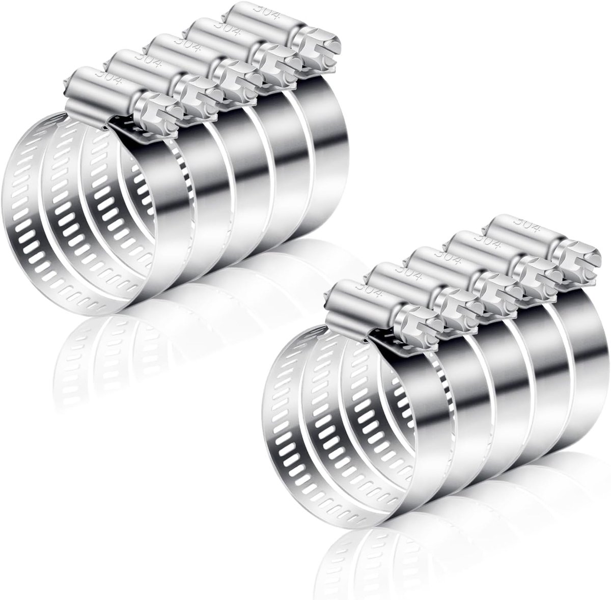 Hose Clamps Set of 10 27-51 mm Stainless Steel Adjustable Clamps Robust Hose Clamp, Versatile Pipe Clamps Set for - ShopVlot