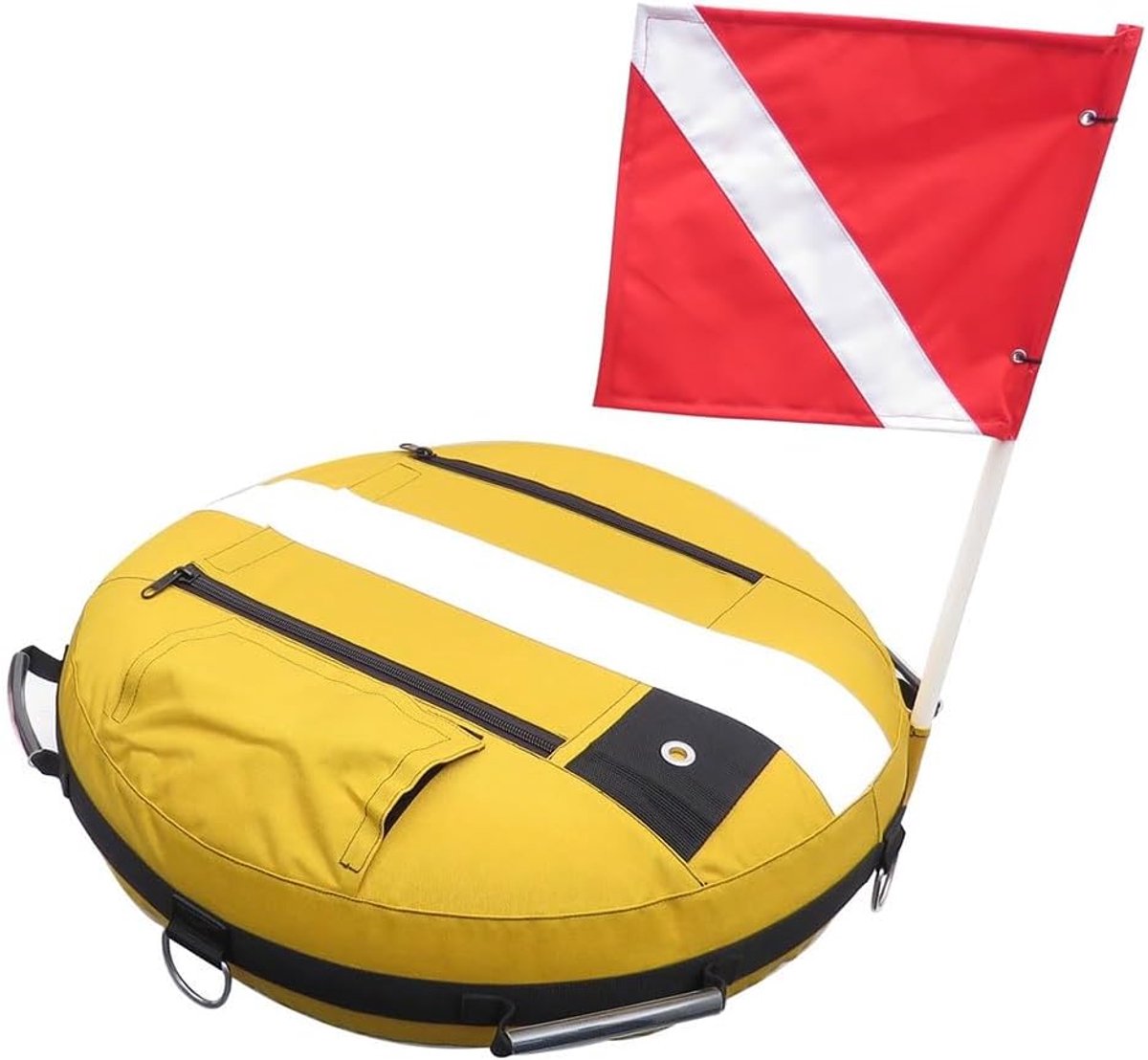 SnelShoppen - Snorkel Boei Float, Freediving Boei, Duik Training Boei, Opblaasbare Duikvlag Boei voor Freediving, Duiken, Geel, TPU Coated Nylon