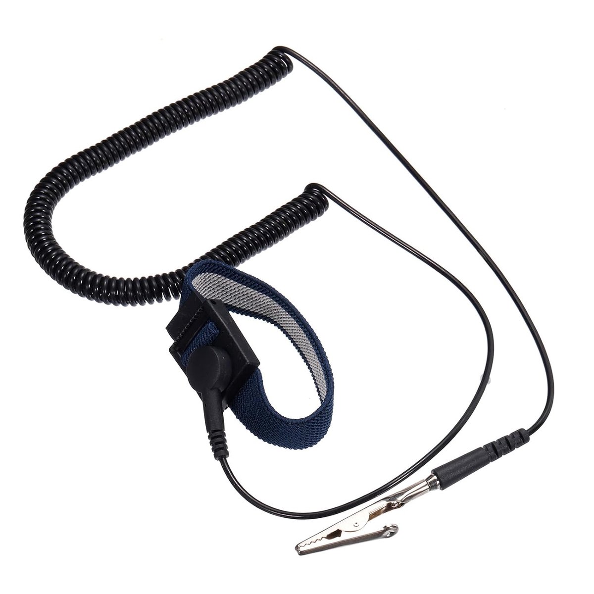SnelShoppen - ESD Anti-Static Polsband 15m PU Verstelbaar Anti-Statische Armband Set Bedraad voor Computer en Elektronica Reparatie Zwart