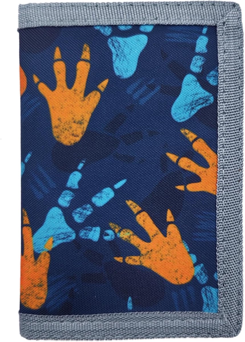 SnelShoppen - RFID Blocking Kinderportemonnee/Dunne Cartoon Portemonnee met Ritsvak/Trifold Canvas Buitenportemonnee, Dinosaurus 14, Kinderen