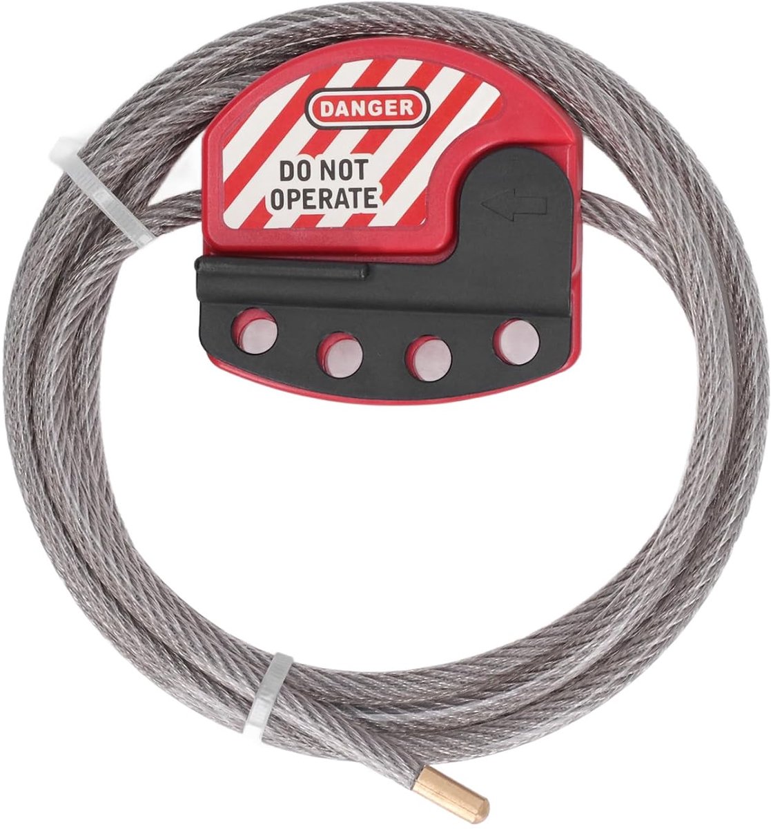 SnelShoppen - Tagout Kabelslot Set, Verstelbaar Zelfsluitend Kabelslot 1.8m, Voor 4 Hangsloten, Industrie Veiligheidsklem, RVS Nylon, 6mm Diameter