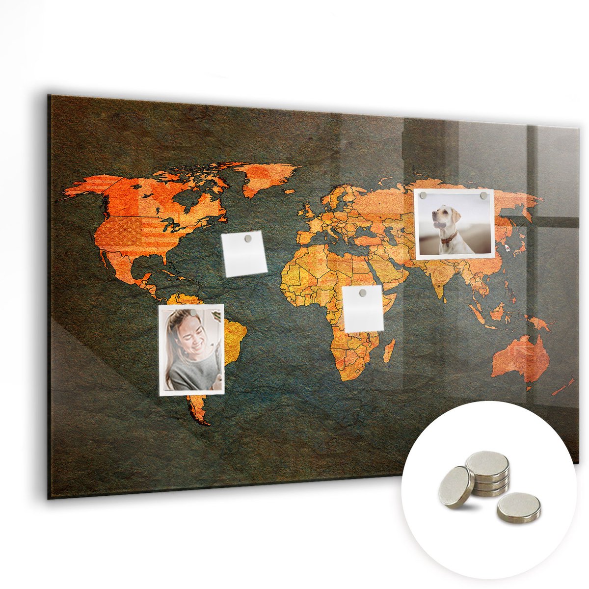 Coloray Glazen Magneetbord - Magnetisch Bord Wijnkurken - 90x60 cm - Veelkleurig Magneetbord - Magnetic Board - Keuken Decoratie