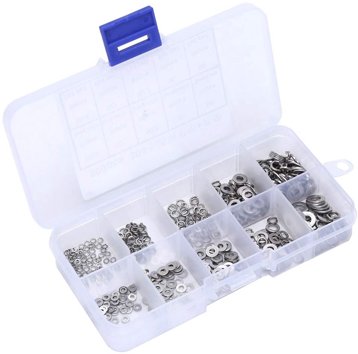 SnelShoppen - 500 Stuks Kleine Zwarte Ringen M1.4 RVS Ring Kit - Roestvrijstalen Vlakke Ring Veerring Gasket Set M1.6 M2 M2.5 M3 M4 voor Klussen en DI