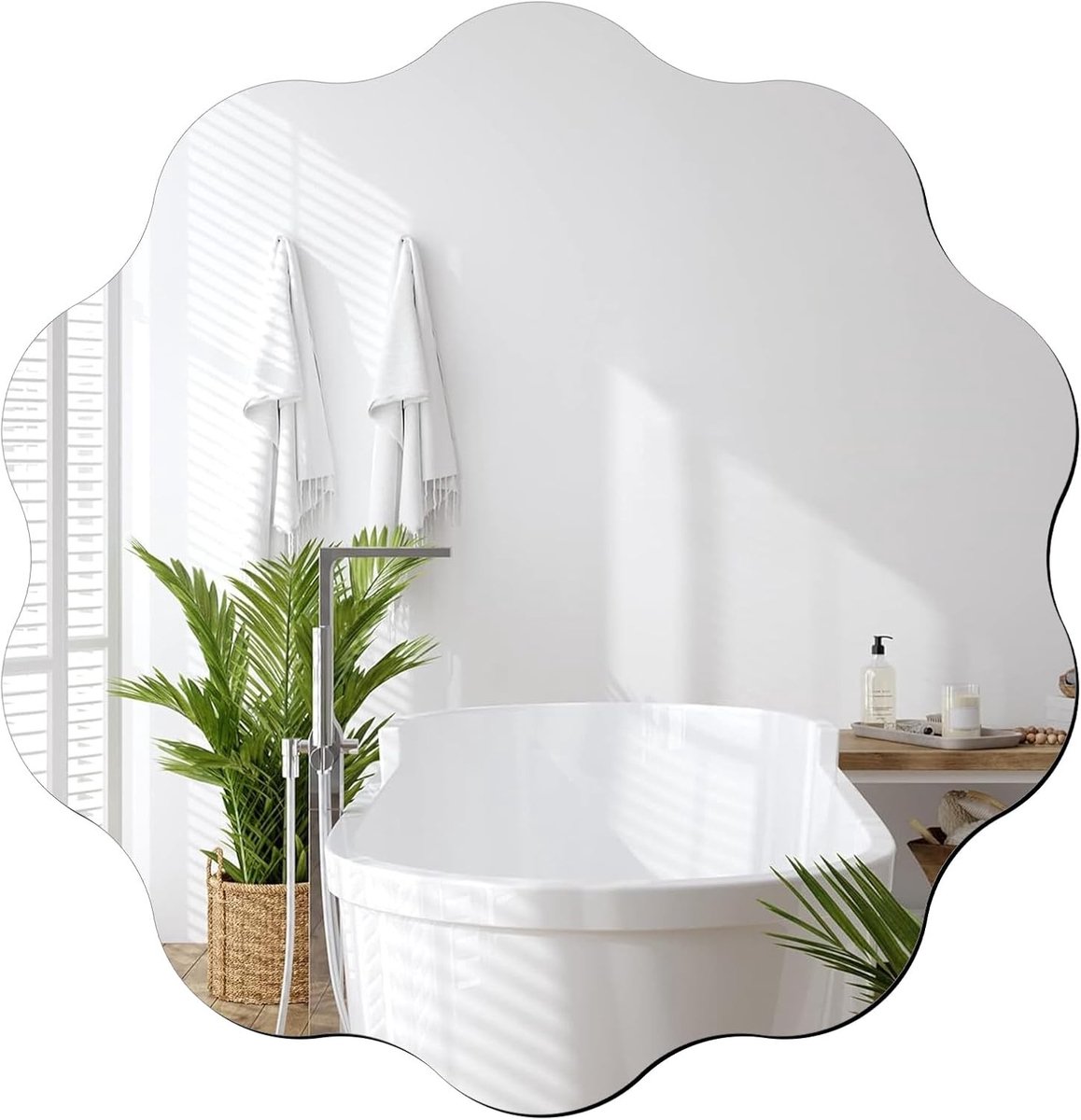 Ronde Zelfklevende Spiegel 30cm - Wandspiegel voor Badkamer, Woonkamer en Hal, Frameloos Ontwerp, Decoratieve Spiegel voor Thuis