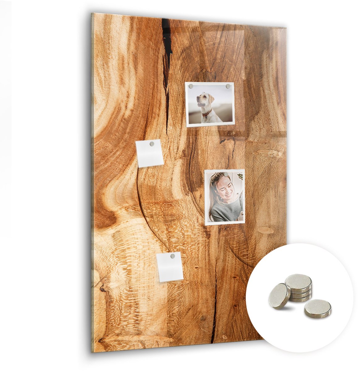 Coloray Glazen Magneetbord - Magnetisch Bord Monstera plantbladeren - 60x90 cm - Bruin Magneetbord - Magnetic Board - Bureau Decoratie
