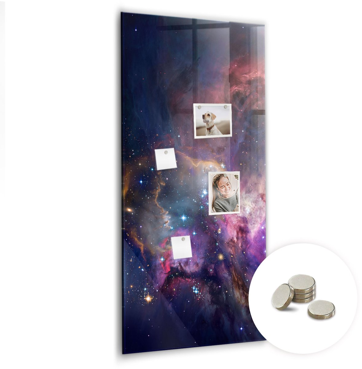 Coloray Glazen Magneetbord - Magnetisch Bord Abstracte vlekken - 60x120 cm - Veelkleurig Magneetbord - Magnetic Board - Memobord