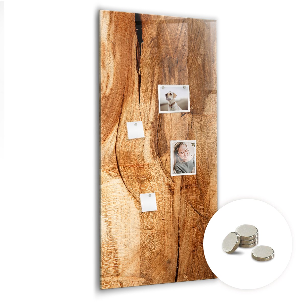 Coloray Glazen Magneetbord - Magnetisch Bord Tropische bladeren - 60x120 cm - Bruin Magneetbord - Magnetic Board - Memobord