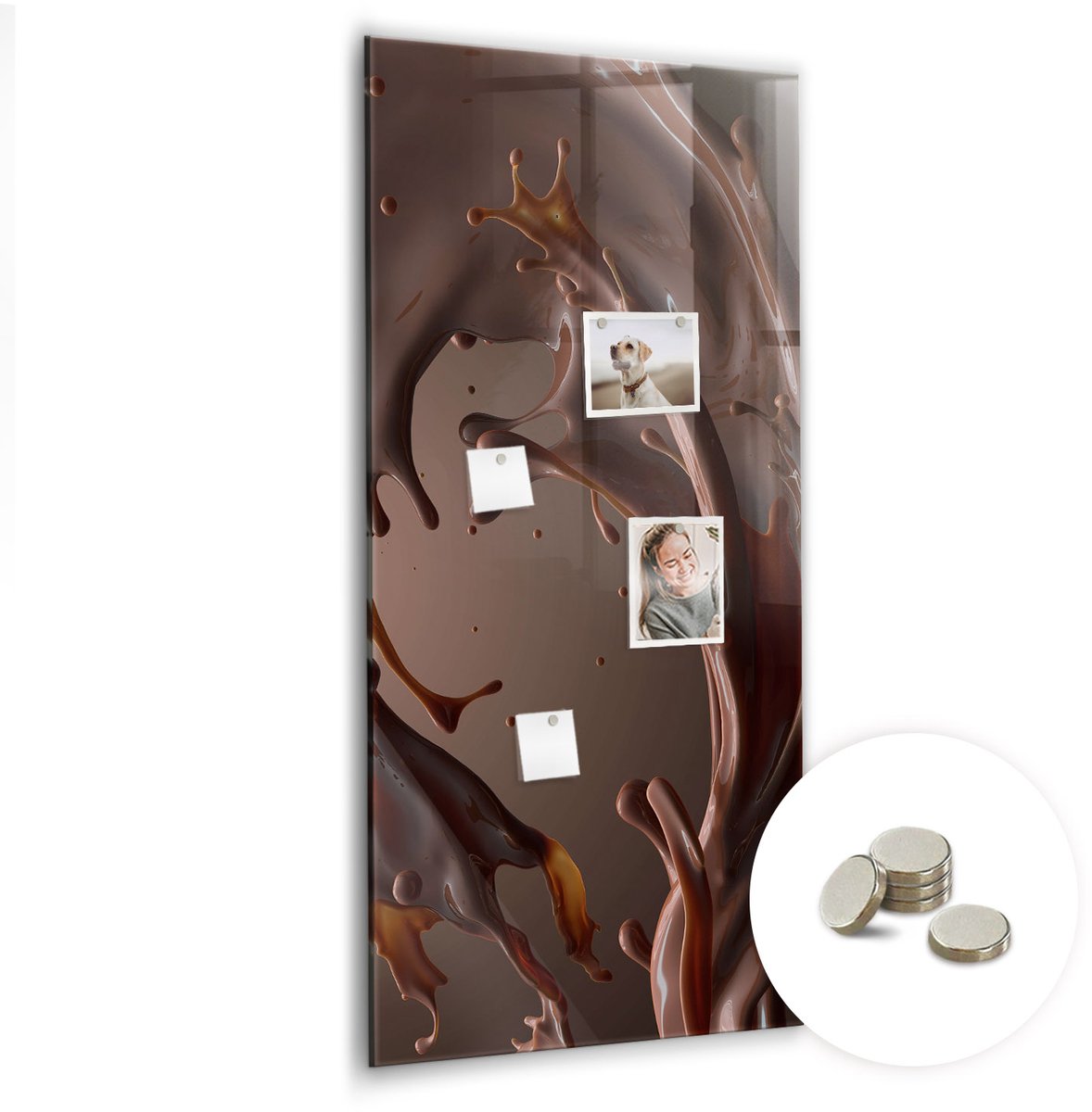 Coloray Glazen Magneetbord - Magnetisch Bord Rijen kruiden - 60x120 cm - Bruin Magneetbord - Magnetic Board - Keuken Decoratie