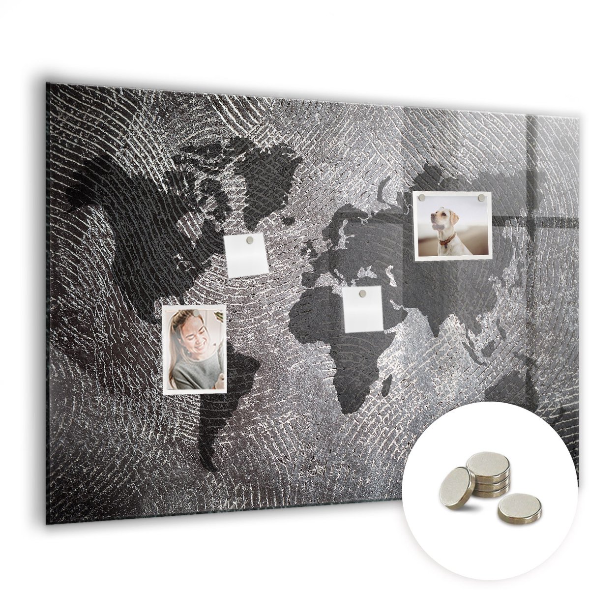 Coloray Glazen Magneetbord - Magnetisch Bord Zonsondergang op het strand - 100x70 cm - Grijs Magneetbord - Magnetic Board - Woonkamer Decoratie