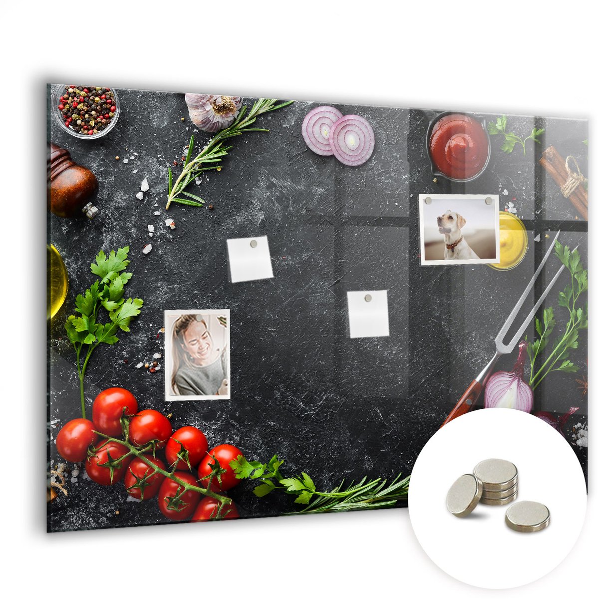 Coloray Glazen Magneetbord - Magnetisch Bord Een kopje koffie - 100x70 cm - Veelkleurig Magneetbord - Magnetic Board - Keuken Decoratie