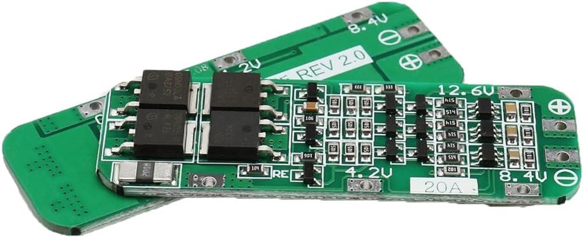 Oplader Beschermingsbord 2pcs - PCB BMS 12.6V - 20A Uitgang - Geschikt voor 18650 Lithium Batterijen - ShopVlot