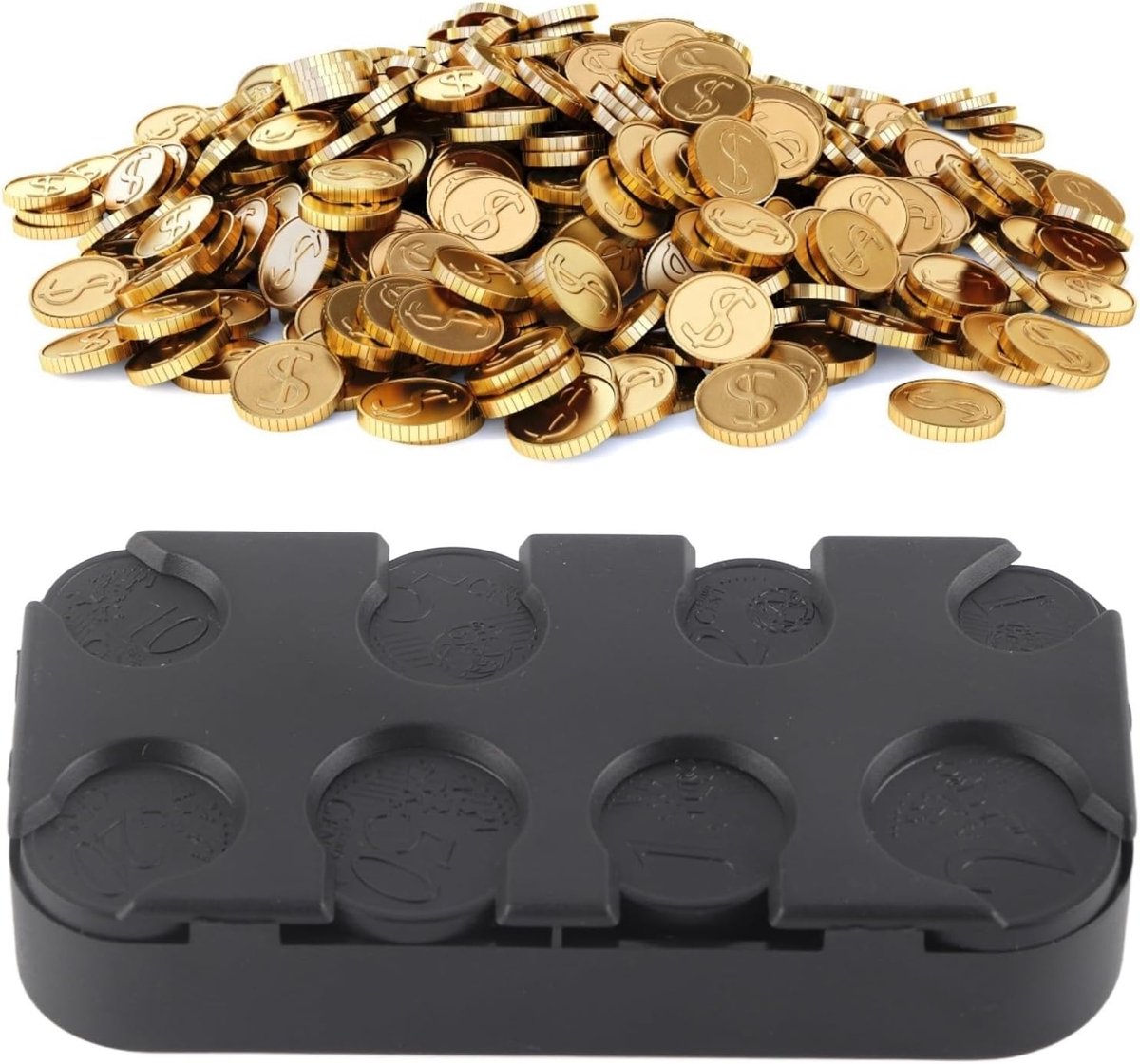 SnelShoppen - Auto Munt Houder, Draagbare Munt Organizer voor Auto, Rectangulaire Euro Munt Dispenser, Plastic Muntopslag Box voor Auto Gebruik