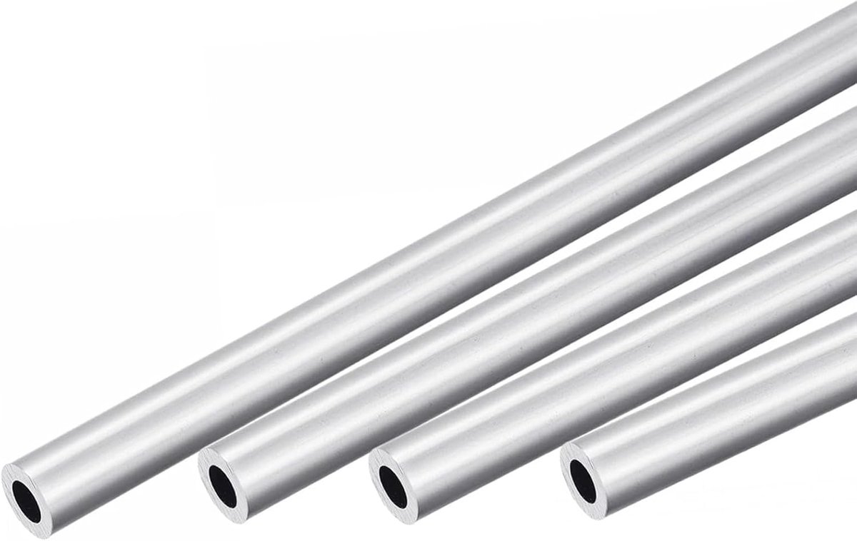 SnelShoppen - 4 Stuks Ronde Naadloze Aluminium Buizen 6060 - 20mm Buiten Diameter - 16mm Binnen Diameter - 300mm Lengte - Sterk en Duurzaam voor Indus