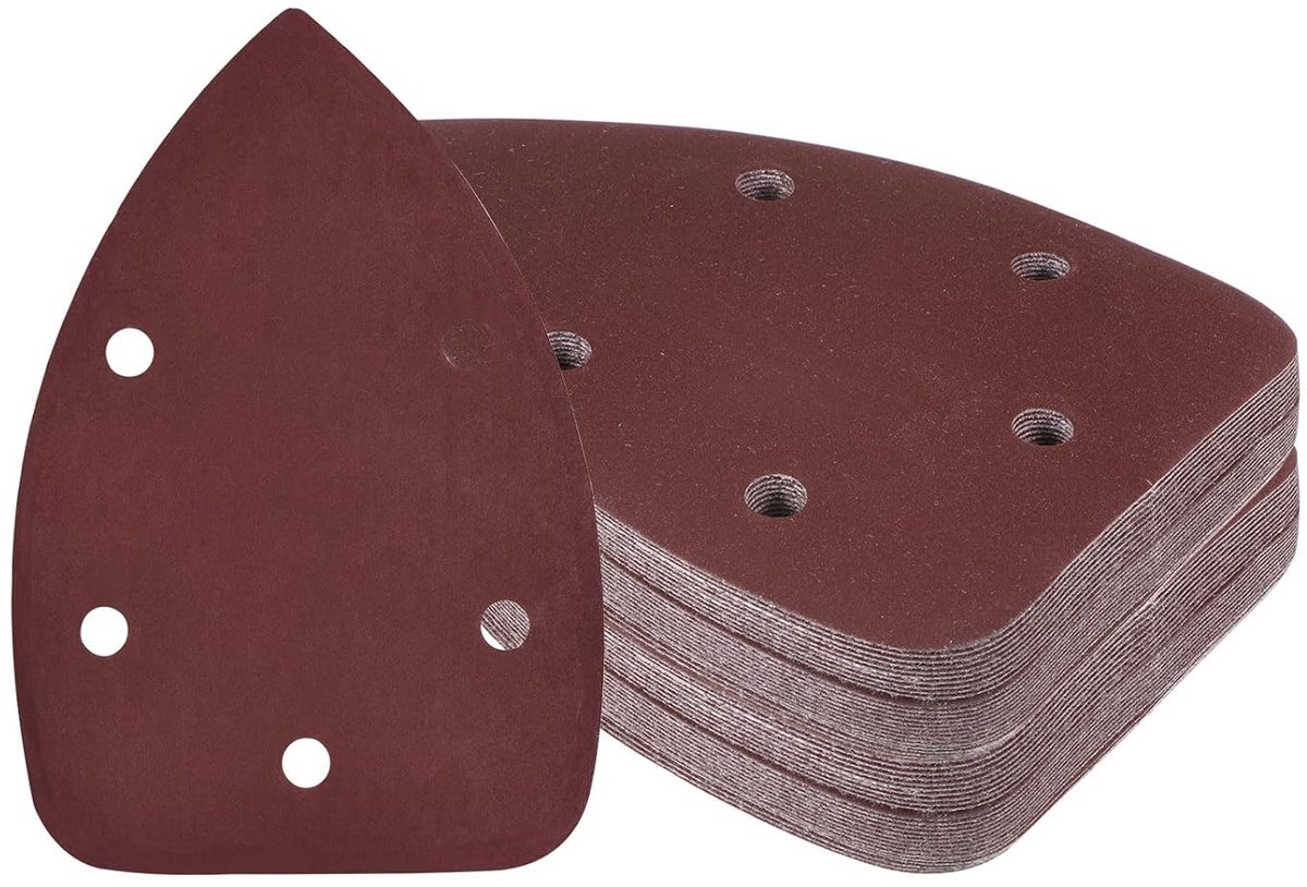 SnelShoppen - 50 Stuks Driehoekige Schuurpapier voor Mouse Schuurmachine - Korrels 1000 - 10 x 14 cm - Aluminium Oxide - Perfect voor Houtbewerking en