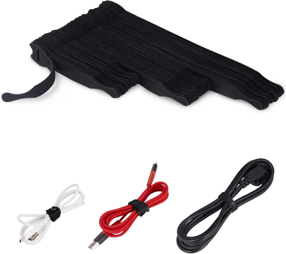 SnelShoppen - Kabelbinders met Sluiting - 10/15/20cm - 60 Stuks Herbruikbare Kabelbinders - Kabelbinders voor Kantoor, Datacenters & Thuiswerkplekken