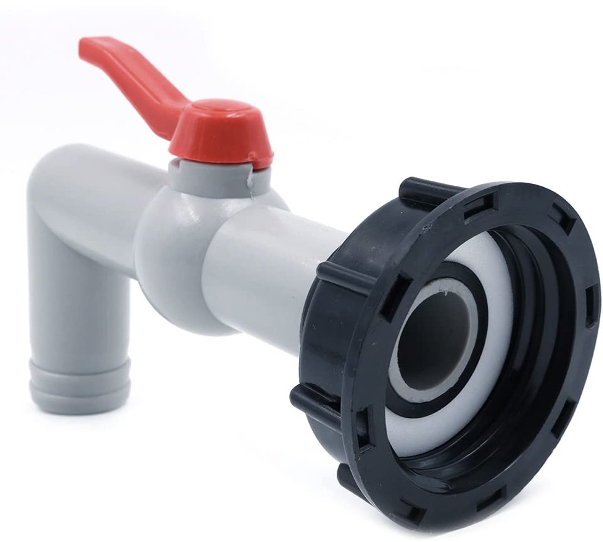 SnelShoppen - Tap Ball Valve Plastic IBC Tank Adapter S60x6 60mm 90 Graden Uitlaatkraan Slang Aansluitstukken Tuin Water Tank Fittings