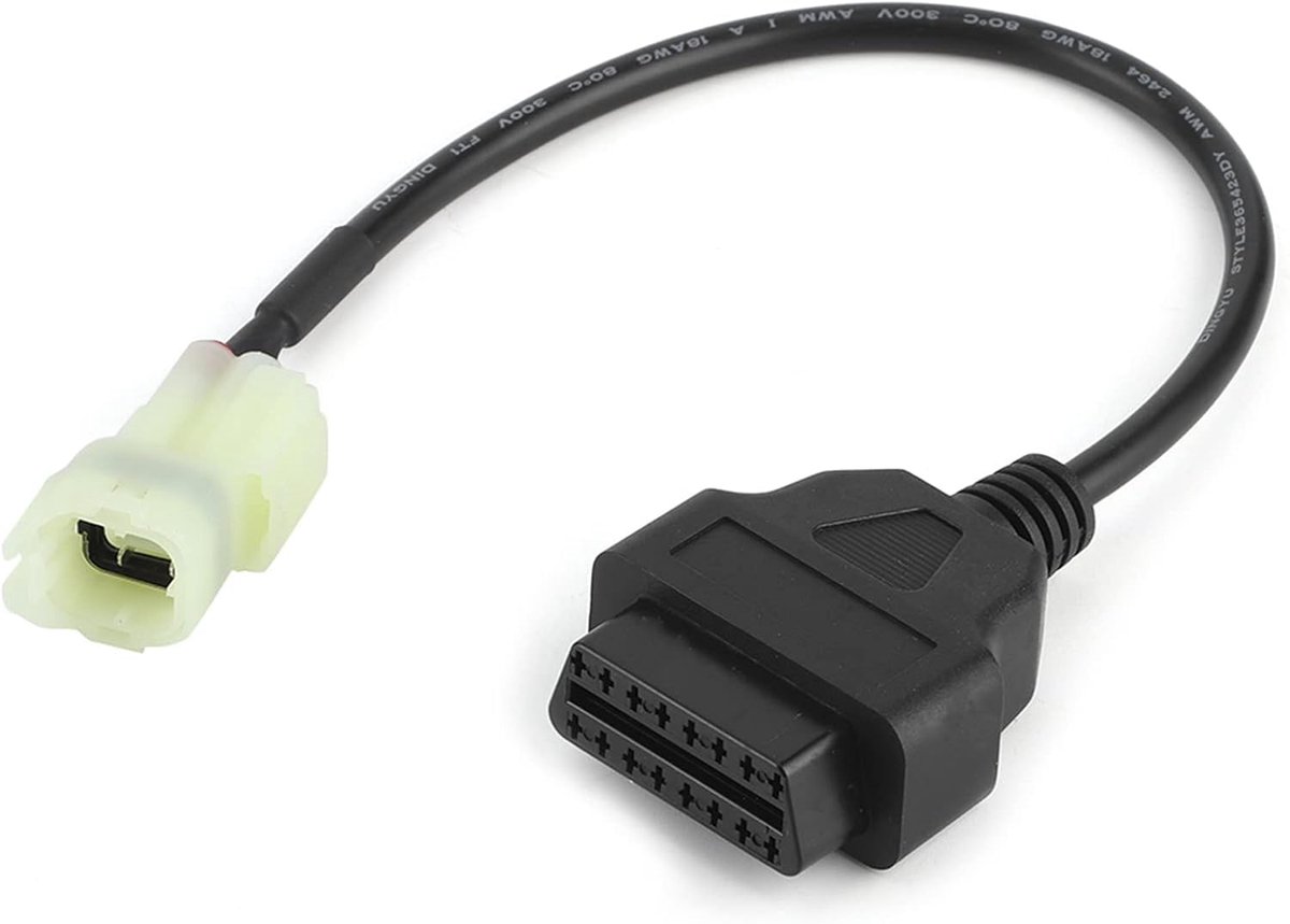 SnelShoppen - Motorcycle 4 Polige Diagnose Kabel, OBD2 naar 4-Pin Diagnostische Adapter Kabel voor Motoren, Duurzaam ABS Materiaal, Engine Foutdetecti