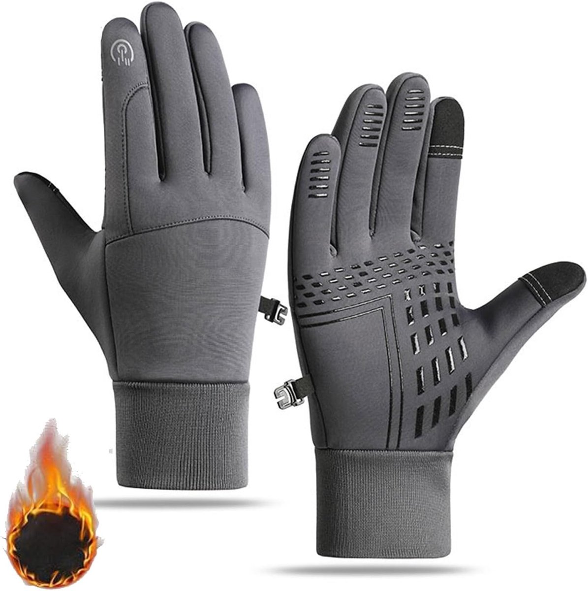 SnelShoppen - Warme Winterhandschoenen Unisex Touchscreen Handschoenen Antislip Thermo Handschoenen Winddicht voor Mannen Vrouwen Hiken Fietsen Motorr