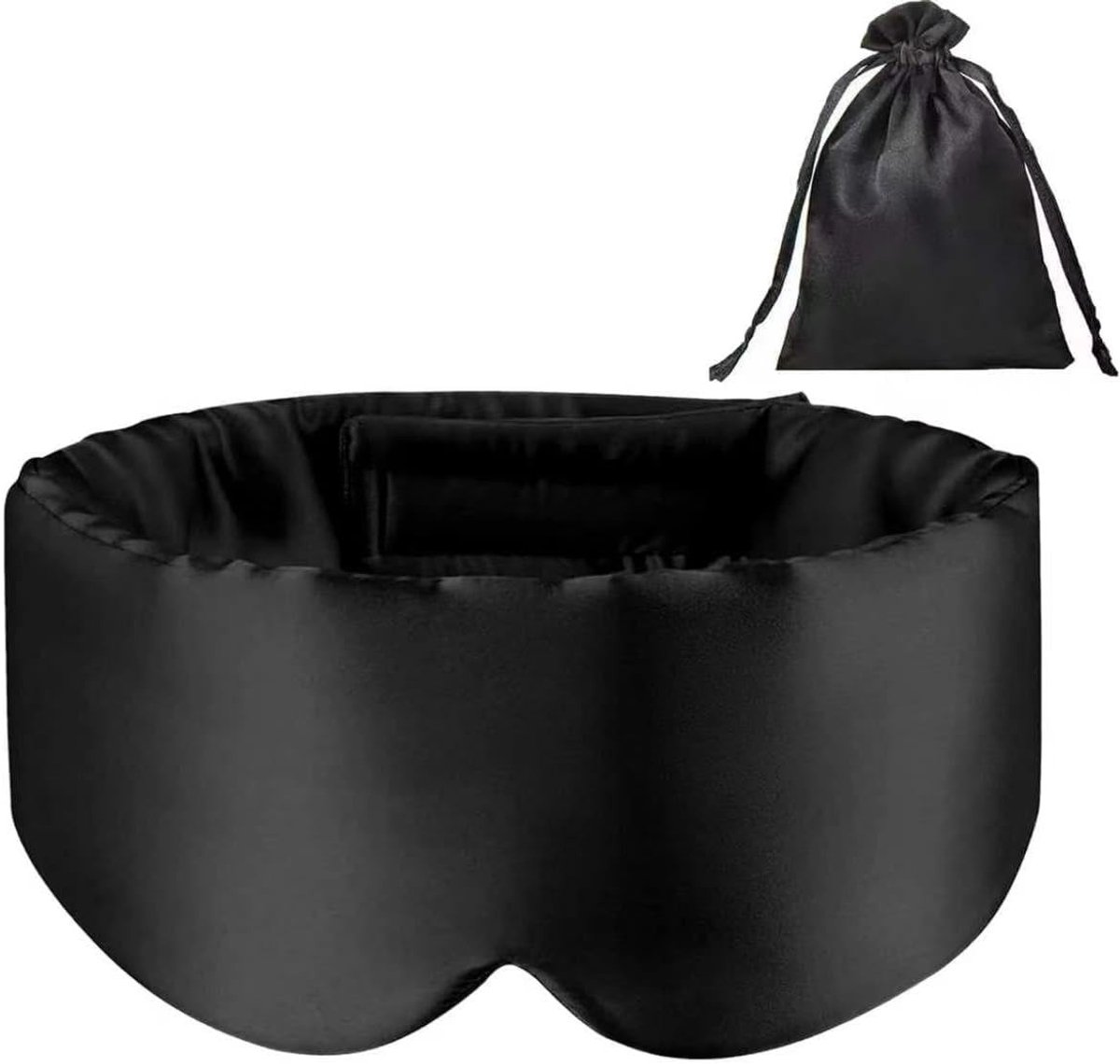 Oogmasker om te slapen - Zwart - 70 x 9 cm - Ultragladdend Slaapmasker met Warm en Koel Effect - Voor Dames en Heren