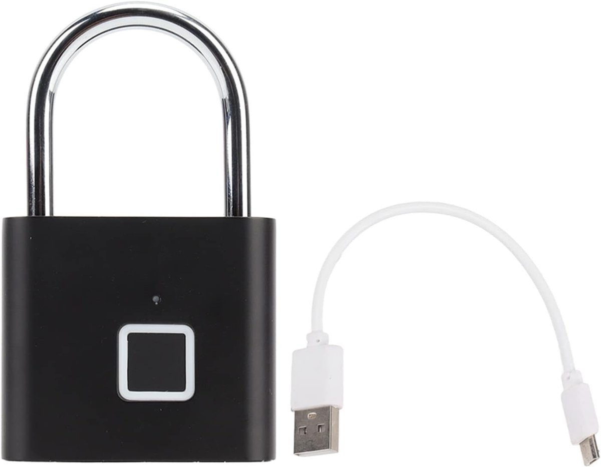 SnelShoppen - Duurzame Thumb Push Padlock - IP56 Waterdichte Fingerafdruk Hangslot - Rvs Beugel - Compact en Lichtgewicht - Voor Lockers, Rugzakken -
