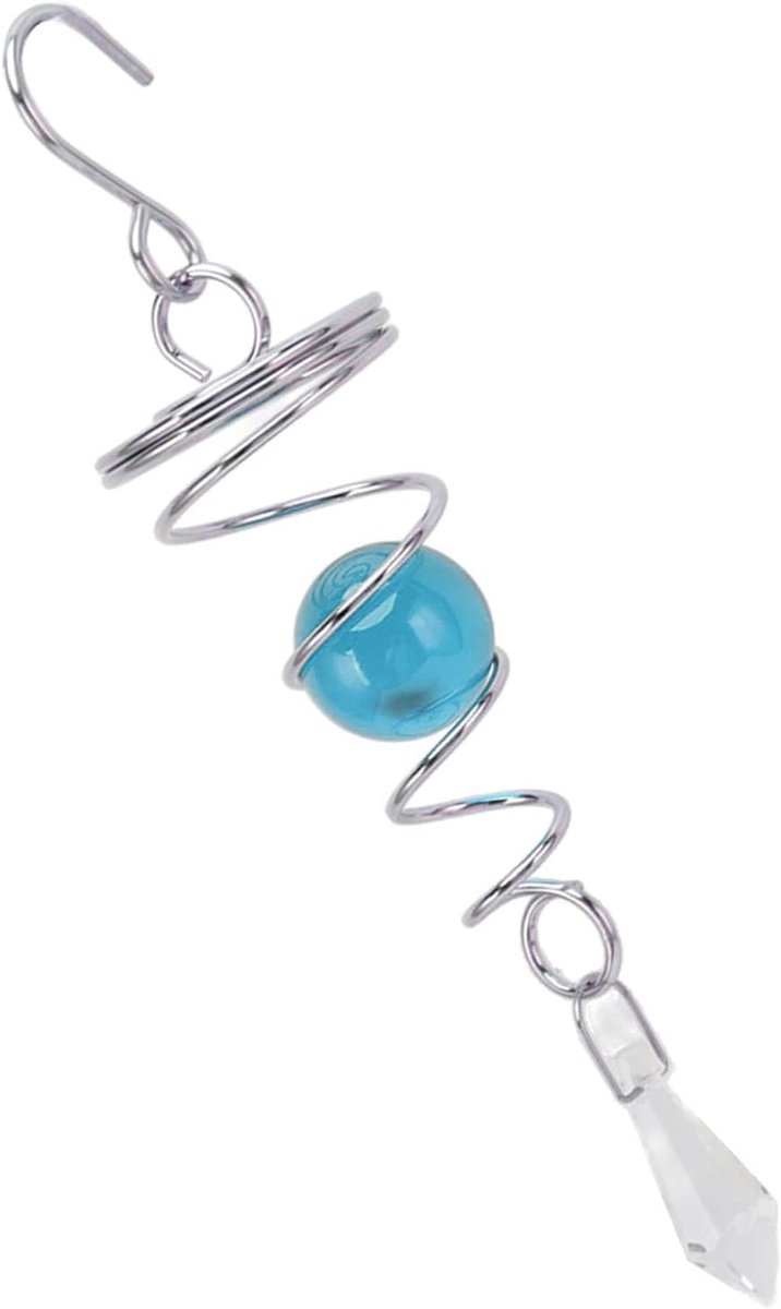 SnelShoppen - 2Pcs Windgong Draaiende Spiraal Rvs Sterrenbal Staart Windspinner voor Buiten Unisex Nieuw Huis (Blauw Meer)