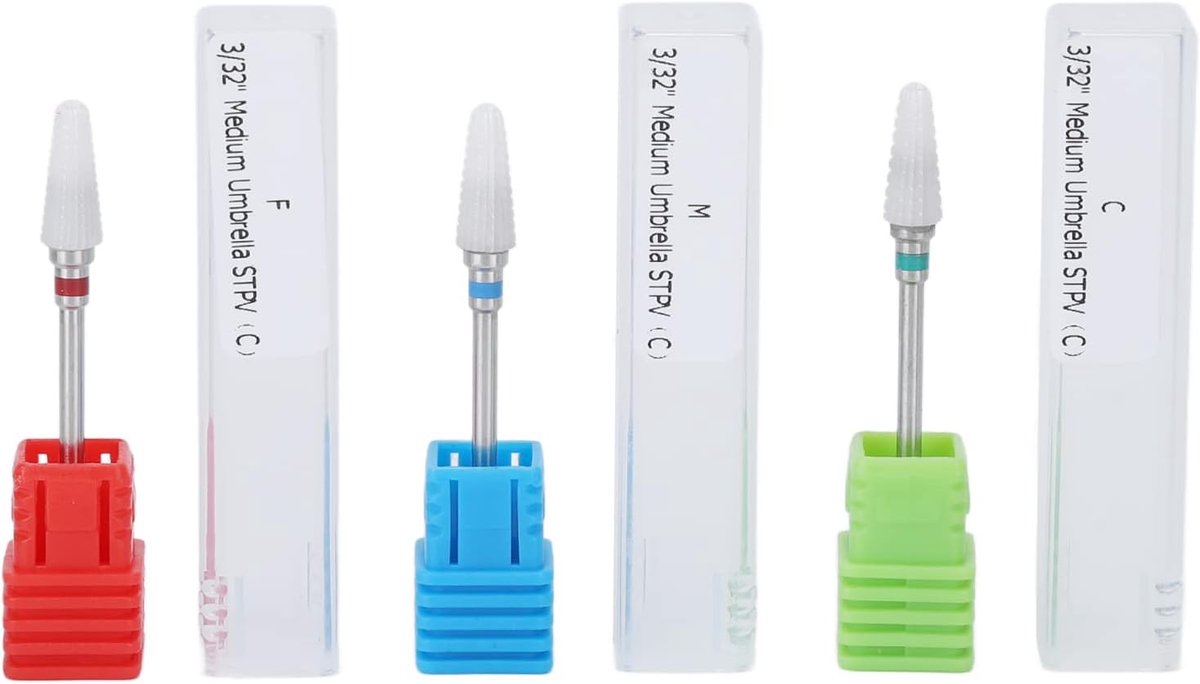 SnelShoppen - 3-delige Keramische Nagelboor Set, Professionele Efile Nageldrills, Gelverwijdering en Nagelpolijsten Accessoire voor Elektrische Nagelb