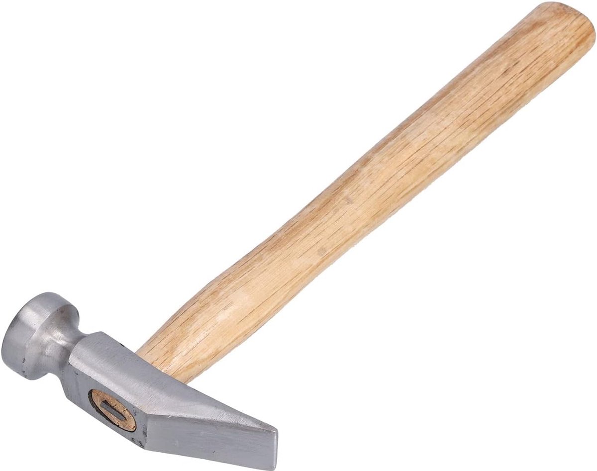 SnelShoppen - 25cm Schoenmaker Hamer Volledig Staal met Houten Handvat voor Schoen Reparatie, Ergonomisch en Duurzaam, Ideaal voor Ambacht en Creatief