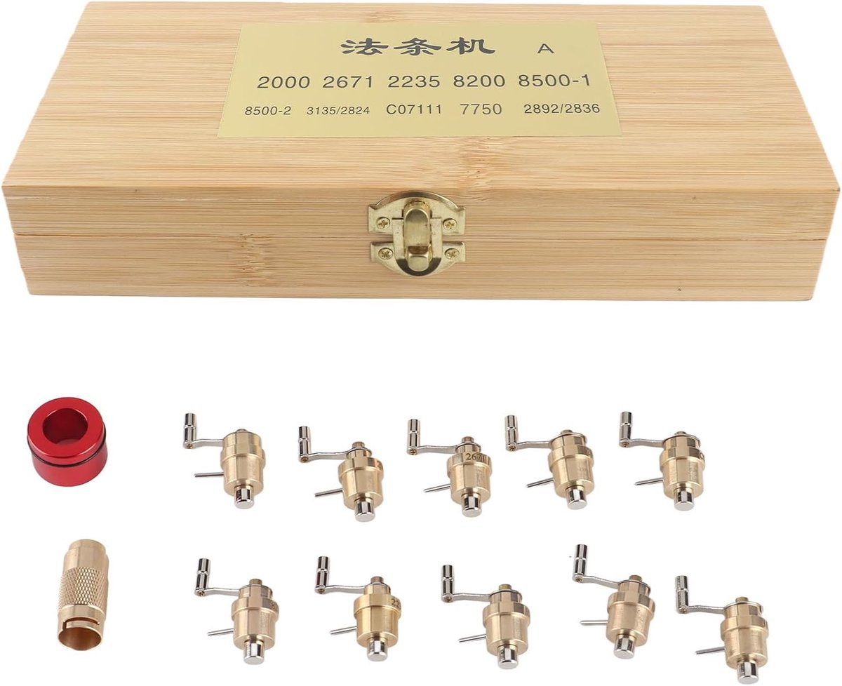 SnelShoppen - 12-delige Mainspring Winder Set Horloge Reparatie, Universele Veer Winder van Aluminium en Messing voor Polshorloges