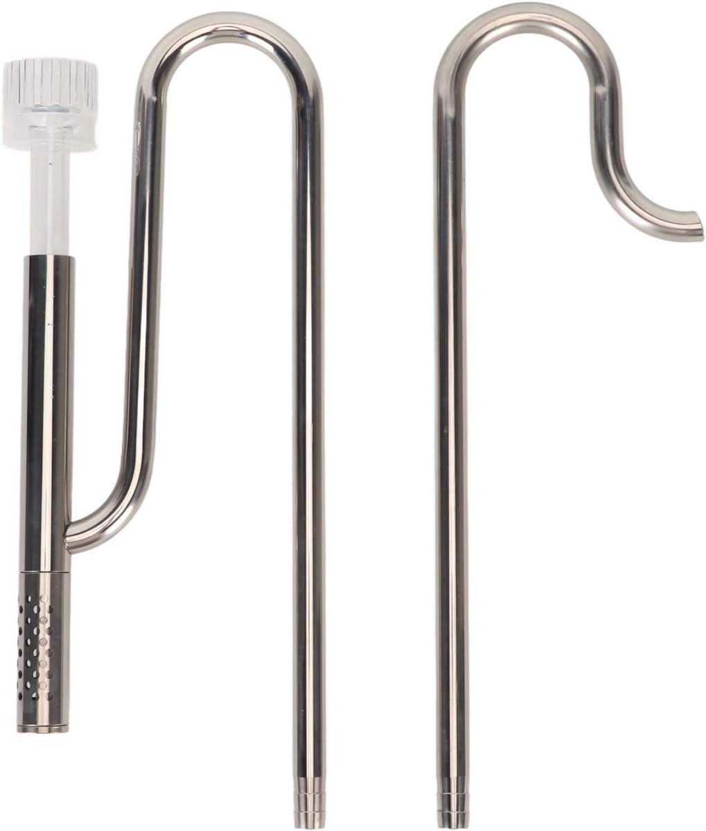 SnelShoppen - Aquatische Glas Lelie Pijp Set met Lelie Skimmer Inlaat en Lelie Uitlaat, RVS Inlaat Uitlaat met Acryl Houder voor Plantenfilter Aquariu