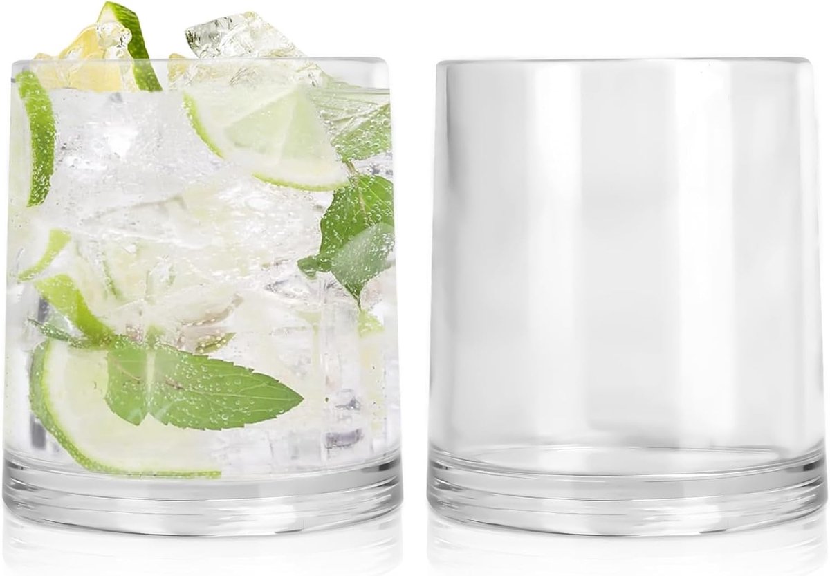 SnelShoppen - 2 Stuks Drinkbekers 200ml Duidelijke Acryl Bekers Herbruikbare Plastic Bekers Ronde Bierglazen Schokbestendige Acryl Drinkglazen (Duidel