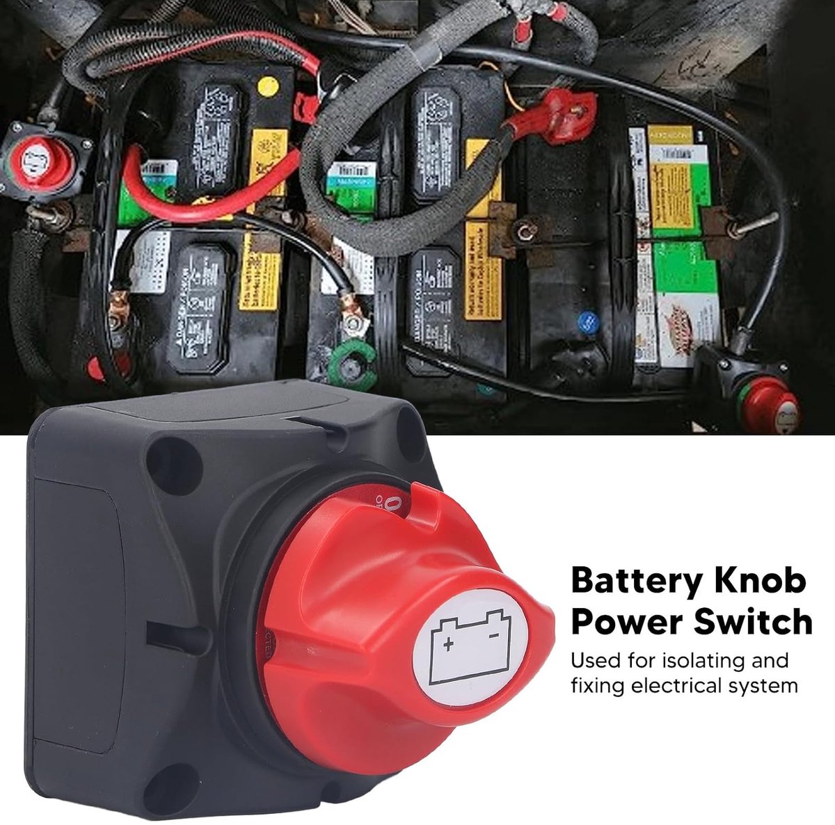 SnelShoppen - DC48-60V Accuschakelaar Accu Isolator Hoofdschakelaar Uitschakelen Accu Knop Aan/Uit Schakelaar voor Voertuigen en Tuinmachines