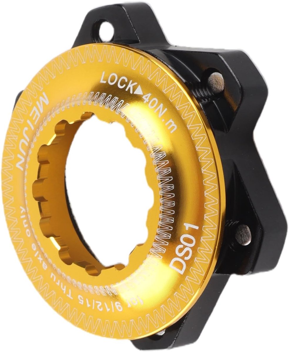 SnelShoppen - Rotor Adapter voor Center Lock Naven, Center Lock Adapter naar 6-Bolt voor Mountainbike Remonderdelen, Zwart en Goud, Aluminium Legering