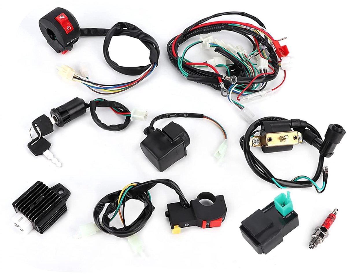 SnelShoppen - Complete Solenoïde Coil CDI Kit voor ATV Quad Bike - Hoogwaardige Stator, Rectifier en Draadboom - Eenvoudige Installatie voor Betrouwba