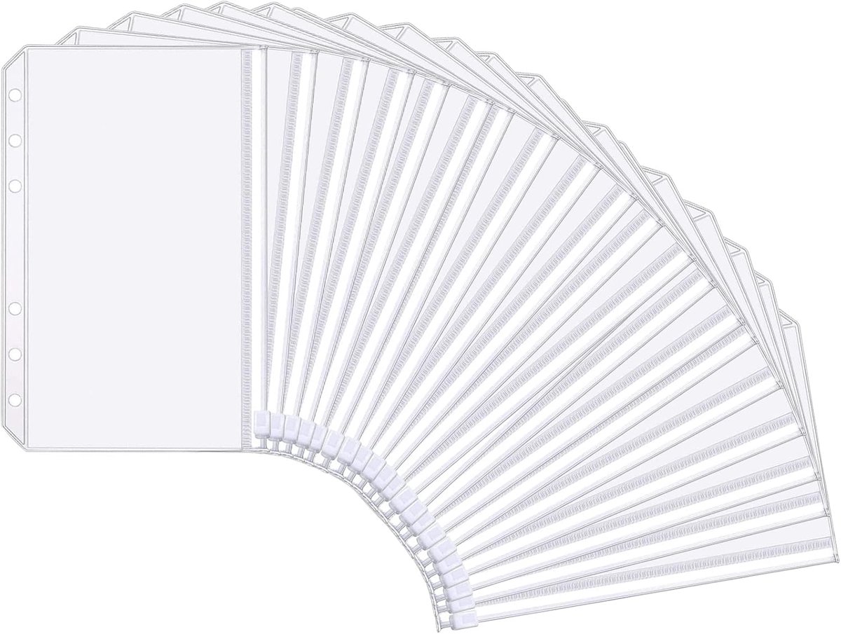 SnelShoppen - 20 Stuks A6 Enveloppen, Plastic, PVC, Waterdicht, Budget, Voor Documenten, Foto's, ID Kaarten, Ontvangsten, Stempels, Thuis, Kantoor, Sc