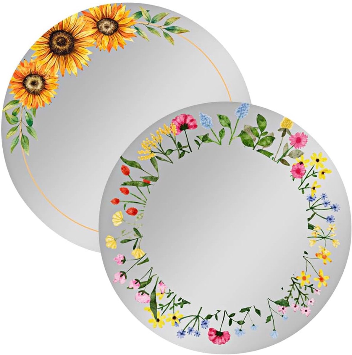 SnelShoppen - 2 Stuks Magnetische Veilige Spiegel, 15 cm Ronde Decoratieve Bloemspiegel, Schokbestendige Acryl Spiegel voor School, Gym, Lockers, Kant